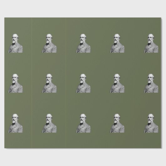 Generaal ⚔️🎩 Robert E. Lee Army Green Cadeaupapier (Vlak)