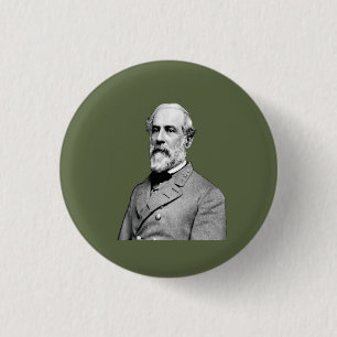 Generaal ⚔️🎩 Robert E. Lee Army Green Ronde Button 3,2 Cm
