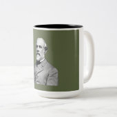 Generaal ⚔️🎩 Robert E. Lee Army Green Tweekleurige Koffiemok (Voorkant rechts)