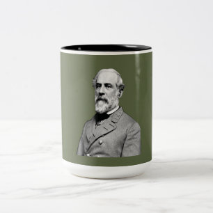 Generaal ⚔️🎩 Robert E. Lee Army Green Tweekleurige Koffiemok