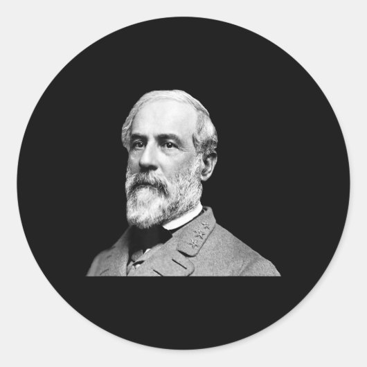 Generaal Robert E Lee - Burgeroorlog Ronde Sticker (Voorkant)