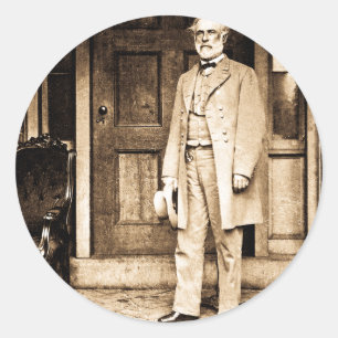Generaal Robert E. Lee Vintage Mathew Brady Ronde Sticker