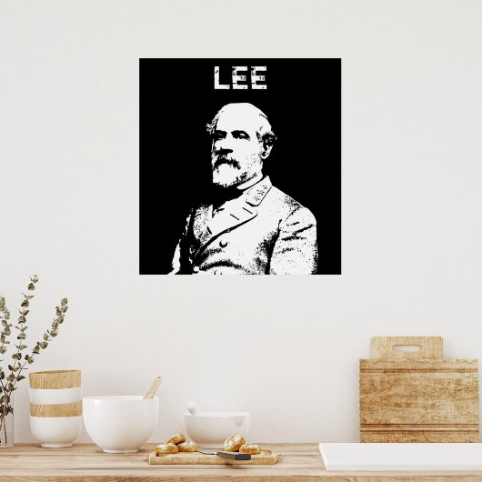 Generaal Robert E. Lee — Zwart-wit Poster (Keuken)