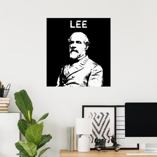 Generaal Robert E. Lee — Zwart-wit Poster (Thuiskantoor)