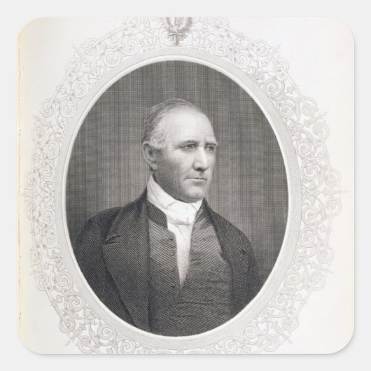 Generaal Samuel Houston Vierkante Sticker (Voorkant)