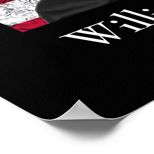 Generaal Sherman en de Amerikaanse vlag Poster (Hoek)