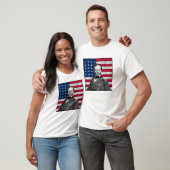 Generaal Sherman en de Amerikaanse vlag T-shirt (Unisex)