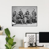 Generaal Sherman en Zijn staf — Grens Poster (Thuiskantoor)