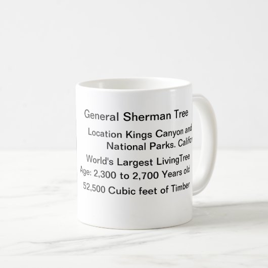 Generaal Sherman Giant Sequoia Tree Koffiemok (Voorkant rechts)