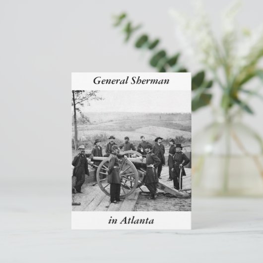 Generaal Sherman in Atlanta, 1864 Briefkaart (Staand voorkant)
