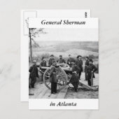 Generaal Sherman in Atlanta, 1864 Briefkaart (Voorkant / Achterkant)