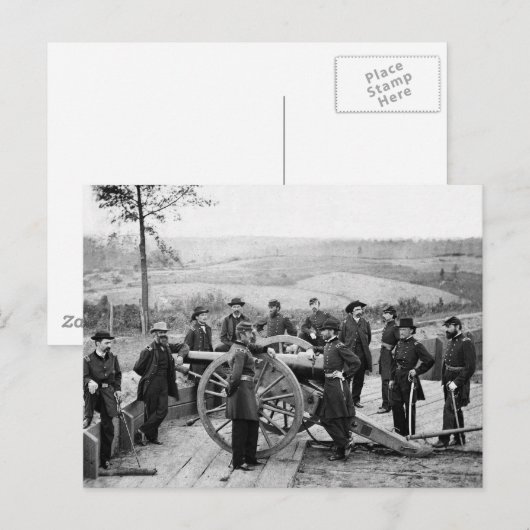 Generaal Sherman in Atlanta, 1864 Briefkaart (Voorkant / Achterkant)