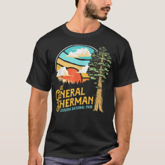-generaal Sherman Sequoia Nationaal Park Retr T-shirt