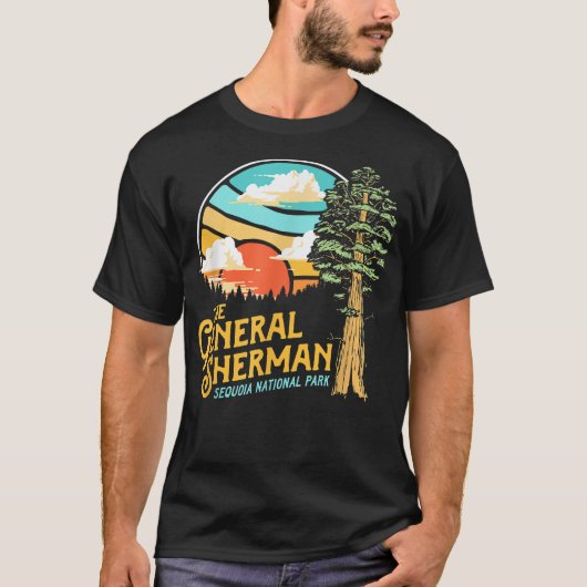 -generaal Sherman Sequoia Nationaal Park Retr T-shirt (Voorkant)