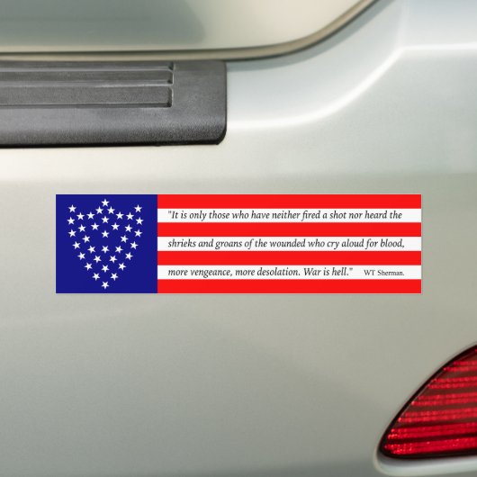 Generaal Sherman's Battle Flag Bumpersticker (Op auto)