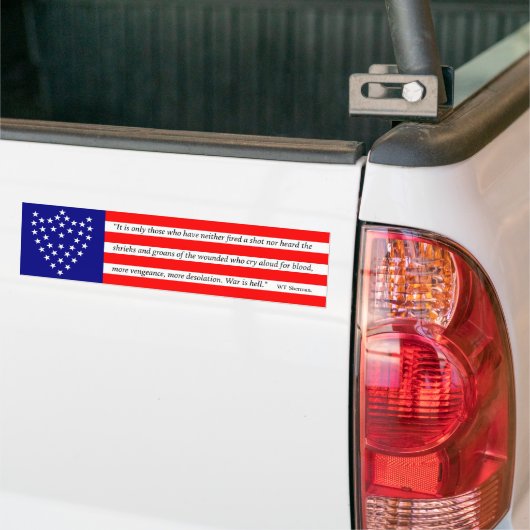 Generaal Sherman's Battle Flag Bumpersticker (Op Truck)