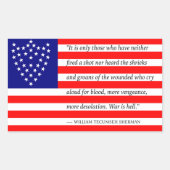 Generaal Sherman's Battle Flag Sticker (rechthoek) (Voorkant)