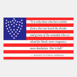 Generaal Sherman's Battle Flag Sticker (rechthoek)