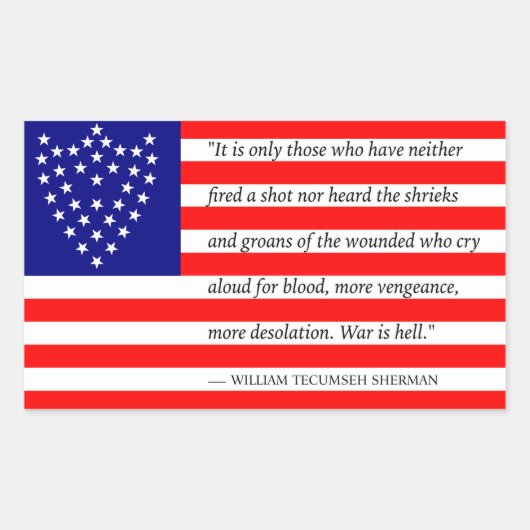 Generaal Sherman's Battle Flag Sticker (rechthoek) (Voorkant)