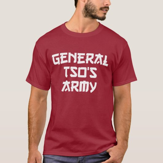 Generaal Tso's Army donkere t-shirt (Voorkant)