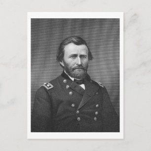 Generaal Ulysses Simpson Grant, gegraveerd na een  Briefkaart