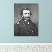 Generaal Ulysses Simpson Grant, gegraveerd na een  Canvas Afdruk (Insitu (Houten vloer))