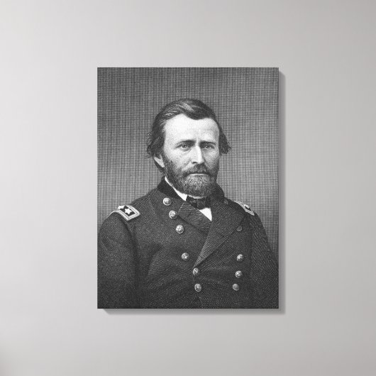 Generaal Ulysses Simpson Grant, gegraveerd na een  Canvas Afdruk (Voorkant)