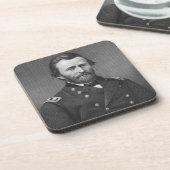 Generaal Ulysses Simpson Grant, gegraveerd na een Drankjes Onderzetter (Linkerzijde)