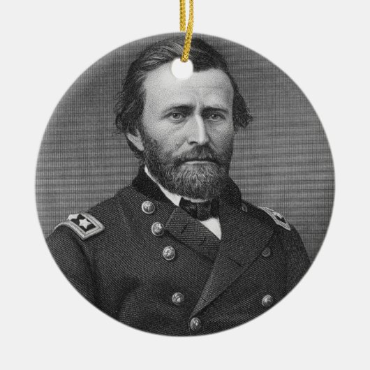 Generaal Ulysses Simpson Grant, gegraveerd na een Keramisch Ornament (Voorkant)