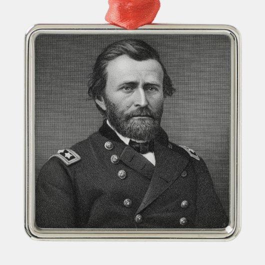 Generaal Ulysses Simpson Grant, gegraveerd na een Metalen Ornament (Voorkant)