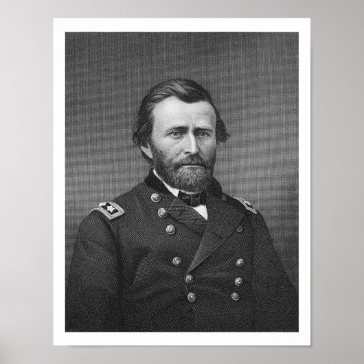 Generaal Ulysses Simpson Grant, gegraveerd na een  Poster (Voorkant)