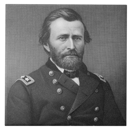 Generaal Ulysses Simpson Grant, gegraveerd na een Tegeltje (Voorkant)