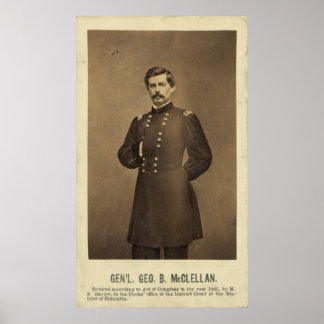 Generaal van de burgeroorlog George B McClellan Pr Poster