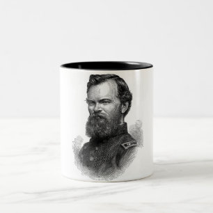 Generaal van de burgeroorlog tweekleurige koffiemok