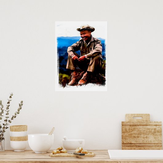 Generaal Vang Pao Waterverf Poster (Keuken)