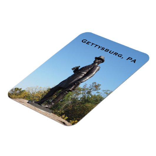 Generaal Warren-standbeeld in Gettysburg PA Magneet (Linkerzijde)