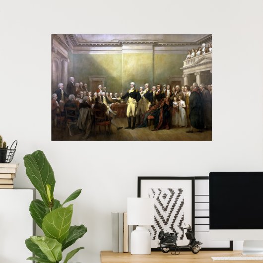 Generaal Washington Aftredend zijn Commissie Poster (Thuiskantoor)