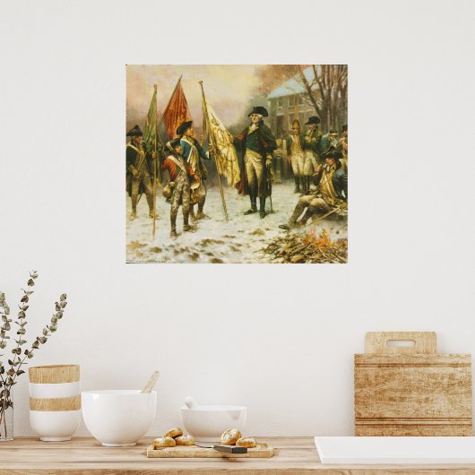 Generaal Washington Inspectie van de gevangen kleu Poster (Keuken)