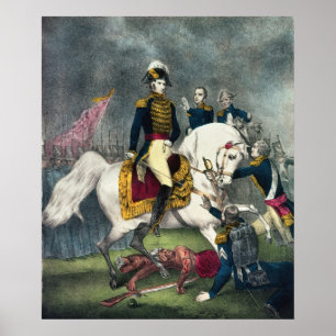 Generaal William H. Harrison in de strijd Poster
