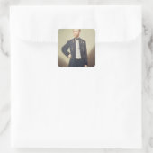 Generaal William Sherman 1866 Vierkante Sticker (Tas)