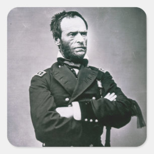 Generaal William T. Sherman (1820-91) (foto) Vierkante Sticker