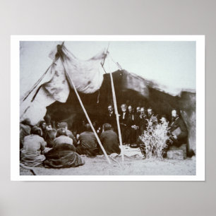 Generaal William T. Sherman (1820-91) zit voor op Poster