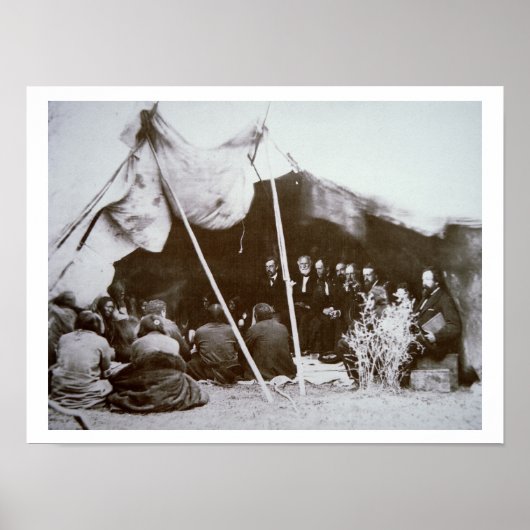 Generaal William T. Sherman (1820-91) zit voor op  Poster (Voorkant)