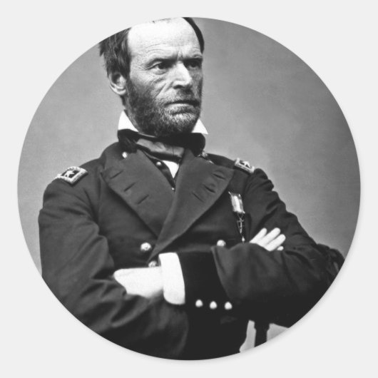 Generaal William Tecumseh Sherman, 1865. Ronde Sticker (Voorkant)