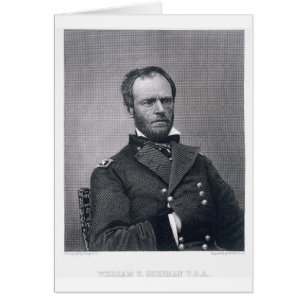 Generaal William Tecumseh Sherman, gegraveerd na e