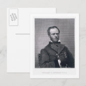 Generaal William Tecumseh Sherman, gegraveerd na e Briefkaart (Voorkant / Achterkant)