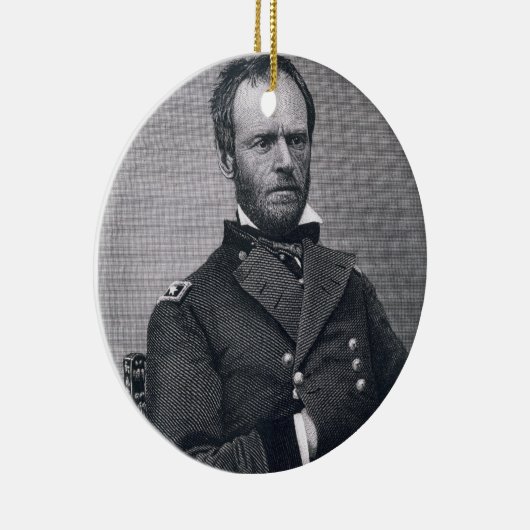 Generaal William Tecumseh Sherman, gegraveerd na e Keramisch Ornament (Rechts)