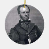 Generaal William Tecumseh Sherman, gegraveerd na e Keramisch Ornament (Voorkant)