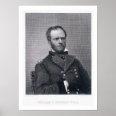 Generaal William Tecumseh Sherman, gegraveerd na e Poster (Voorkant)