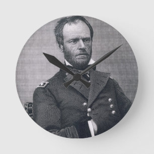 Generaal William Tecumseh Sherman, gegraveerd na e Ronde Klok